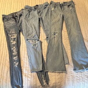 Three pairs Girls Jeans